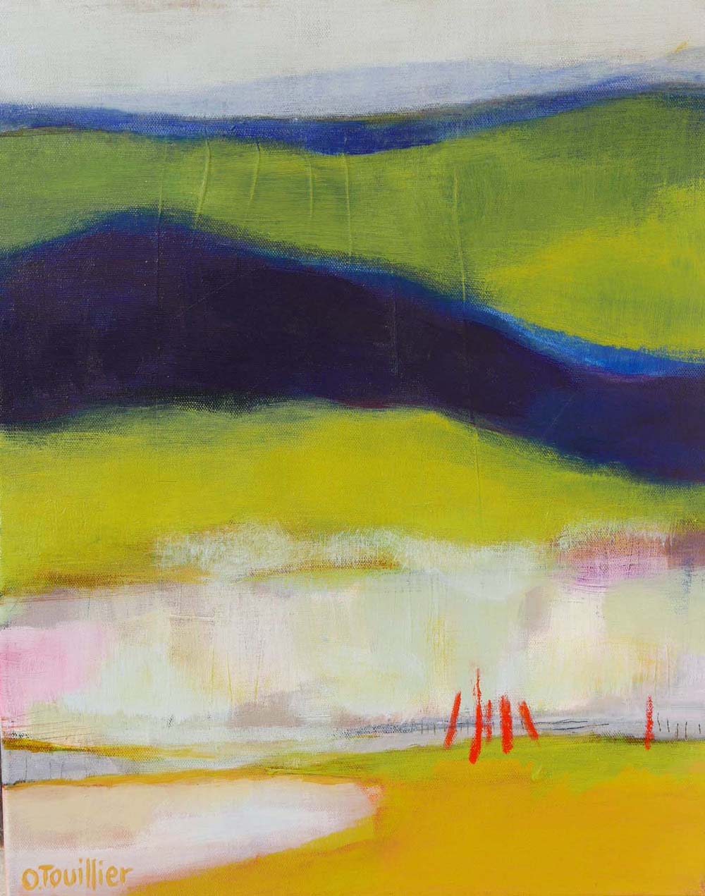 peinture acrylique, acrylique on canvas, modern painting, contemporary painting, abstract painting, paysage, landscape painting odile touillier peinture