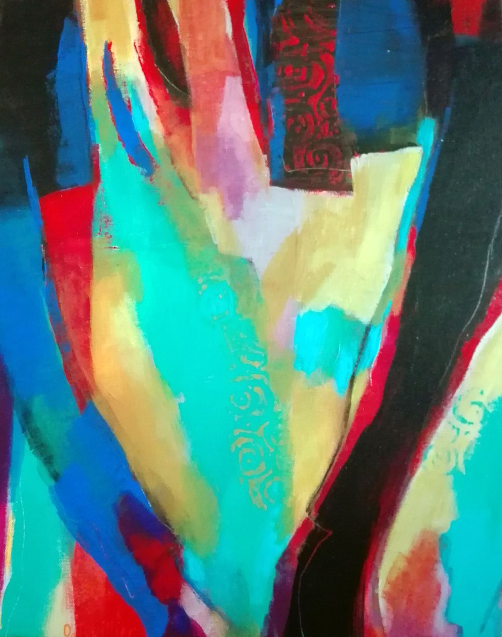 peinture acrylique, acrylique on canvas, modern painting, contemporary painting, abstract painting, spectacle vivant, théâtre de Die, odile touillier peinture