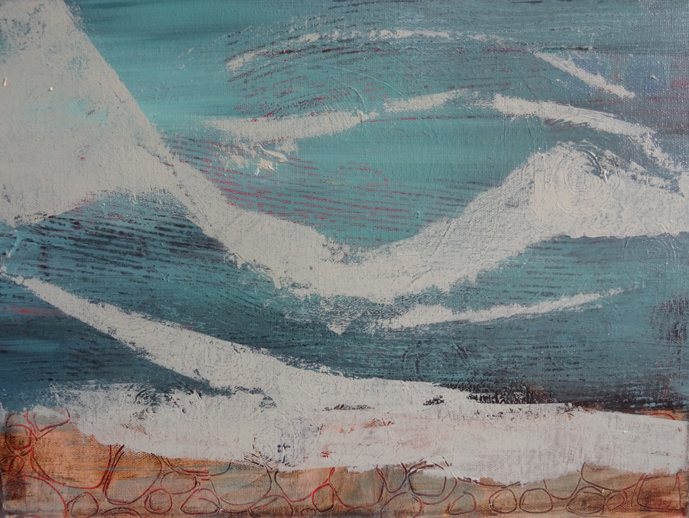 résidence artistique, thème "eau", avril 2020, Odile Touillier, painting Odile Touillier, acrylique on canvas, moderne painting, la galerie du 10, landscape painting,