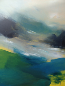 odile touillier, peinture acrylique sur toile, artiste contemporain, touillier, galerie du 10, galerie du dix, paysage, regarde la rivière chante, eau